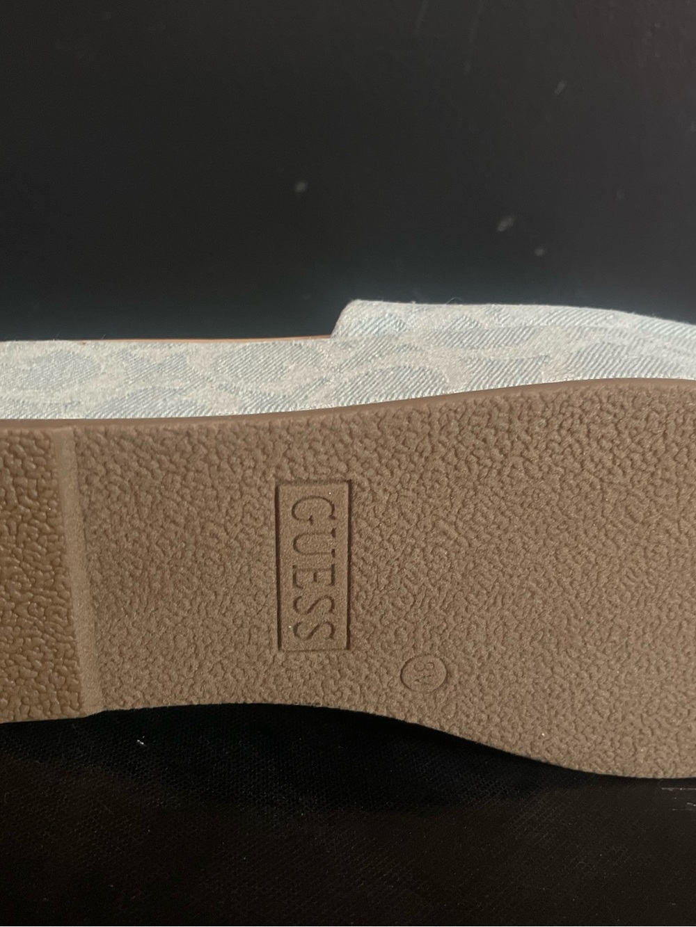 GUESS White Patterned Platform Wedge with Tan Sole